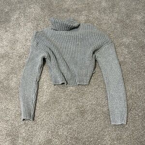 cropped turtle neck sweater